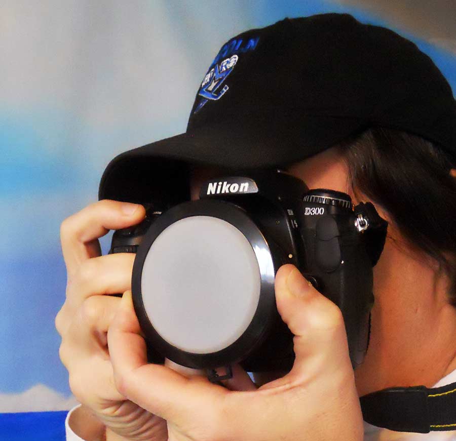 white balance cap in use