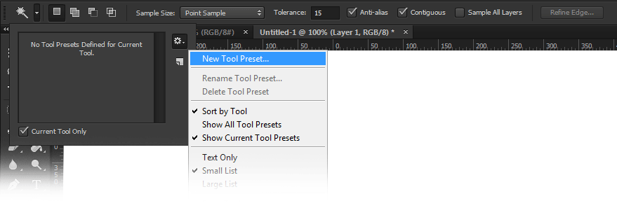 Tool Presets in Photoshop