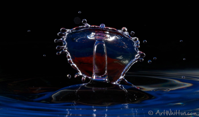 Water Drop Photography - Blue/Orange Base - Black Background