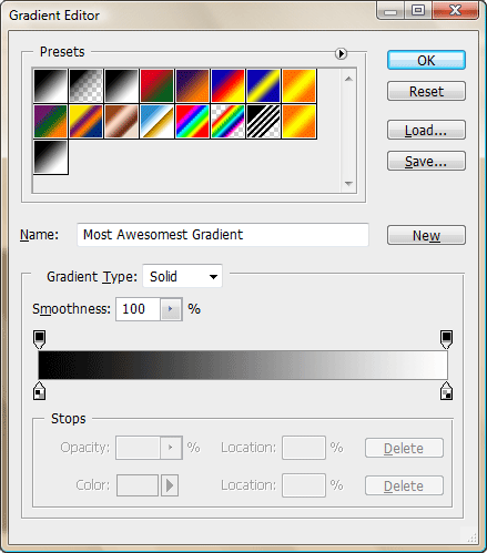 custom gradient in Photoshop